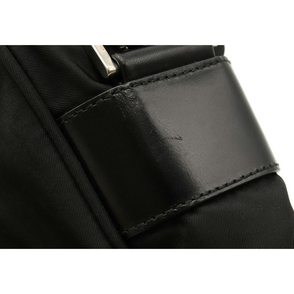 Prada Shoulder Bag Diagonal Nylon Leather Black Hardware - Picture 9 of 9
